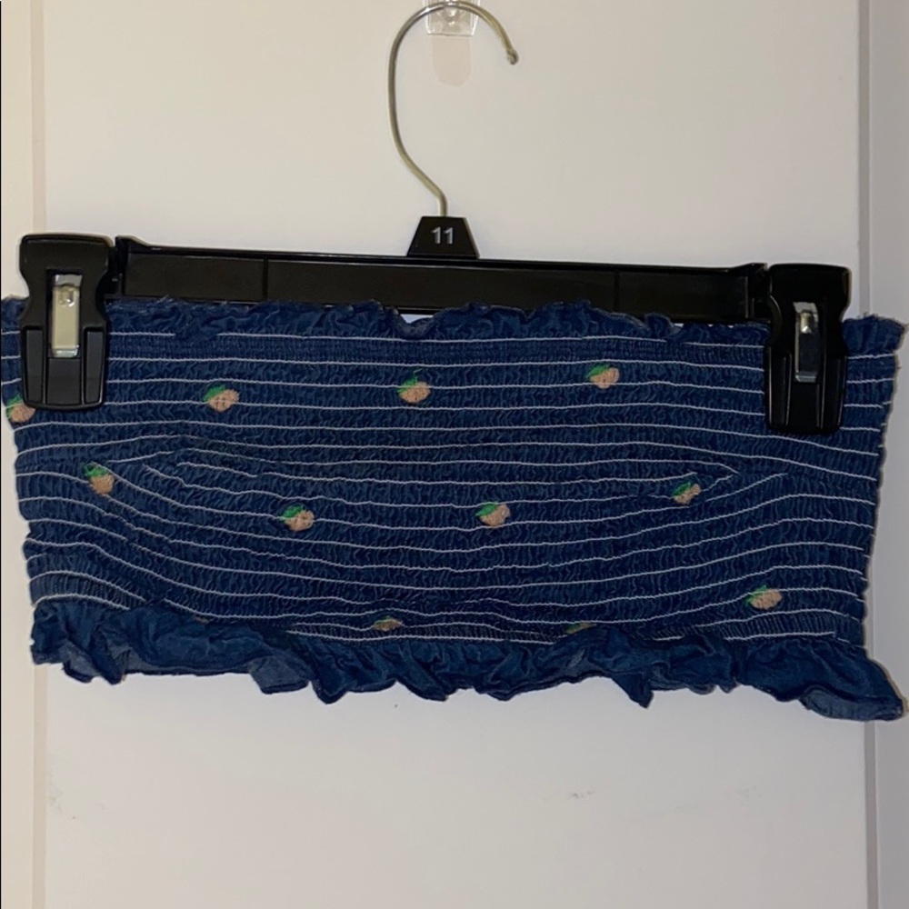 dark blue with embroidered peaches Bando